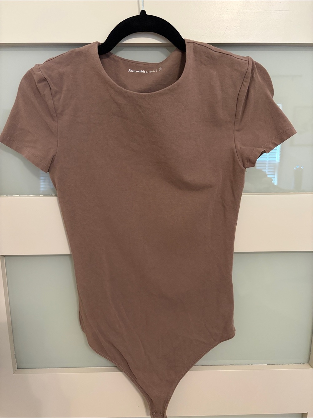 Abercrombie & Fitch Dusty Mauve Short Sleeve Bodysuit